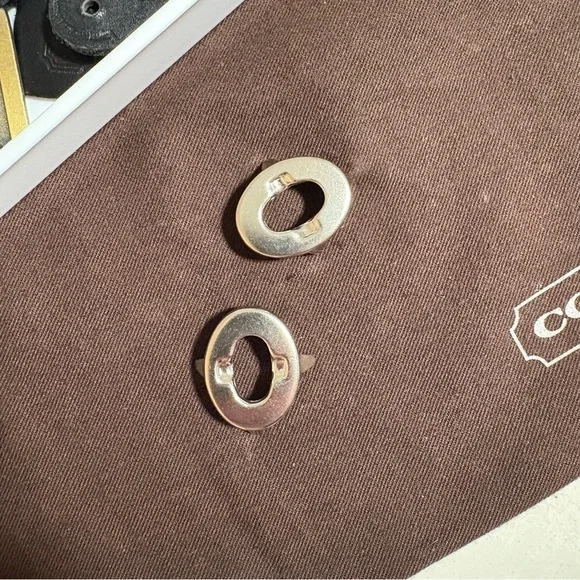 2 pieces NICKEL Vintage Coach Turnlock Faces Replacement Parts Hardware - Picture 3 of 10